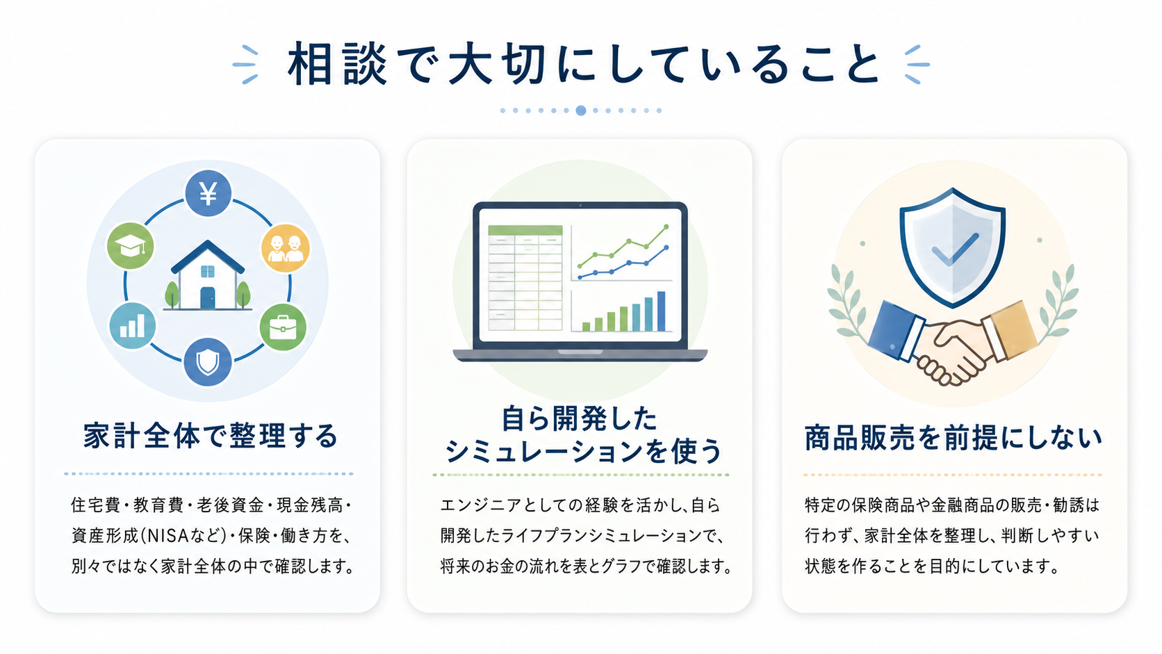 相談で大切にしていること